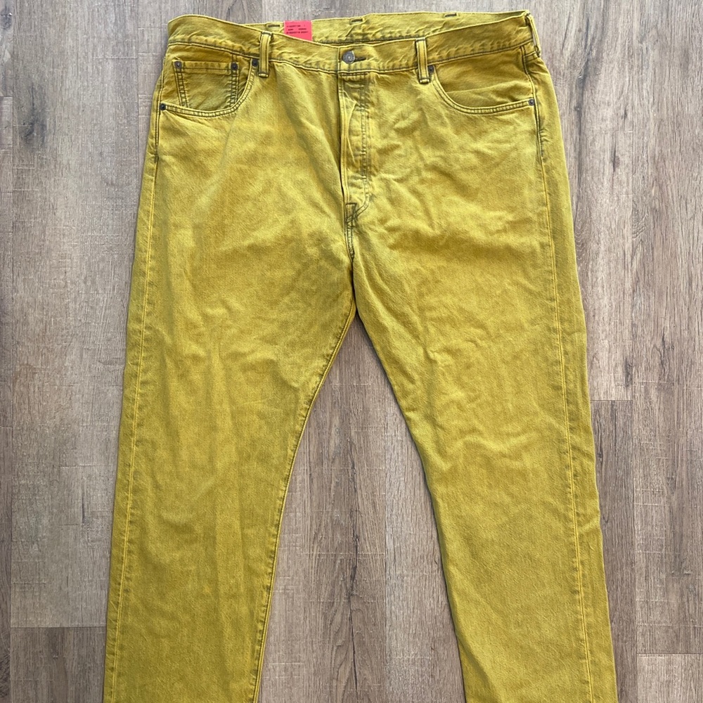 Levi's Men's 501 Denim Original Button Fly Jeans Size 42x32 RARE YELLOW/GREEN
